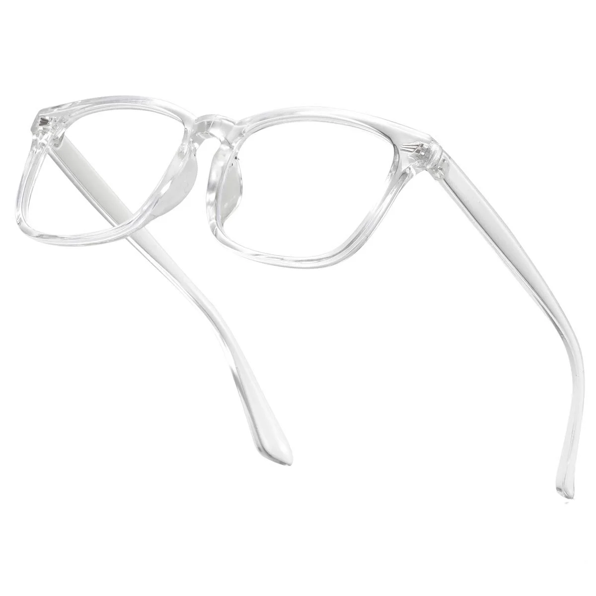 aisswzber Unisex Stylish Square Non-Prescription Eyeglasses Clear Transparent